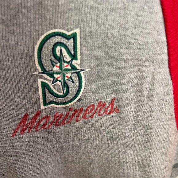 Mariners lace-up 3/4 raglan t-shirt Red Gray Women's size M Vintage - Picture 4 of 7